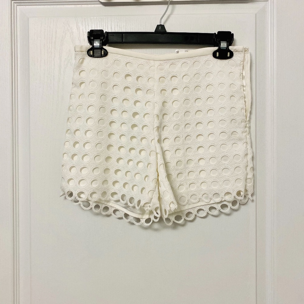 Catherine White Eyelet Shorts Size 2